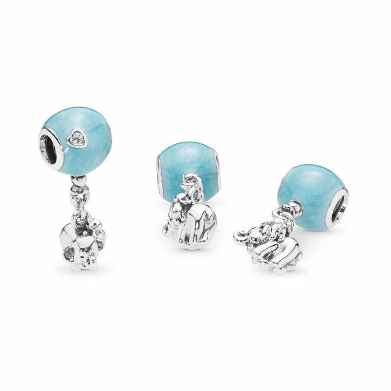 Pandantiv De Talisman Pandora Elephant & Blue Balloon Argint/Albastri (Jf6C4Fw0)